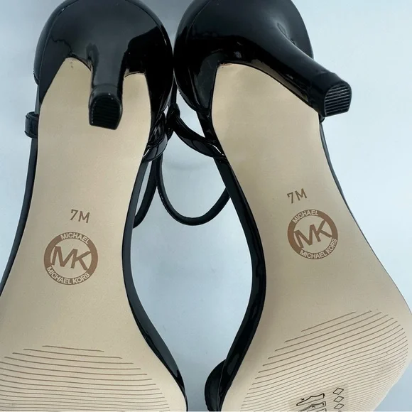 Michael Kors Black Patent Leather Ankle-Strap Heels - Picture 11 of 12